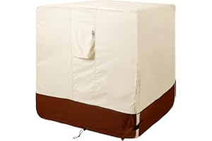 Westblue Air Conditioner Cover for Outside Units-Heavy Duty 600D AC Cover for Outside Unit Waterproof & Resistant AC Unit Covers Outdoor Central Square (​Honey & Mocha, 30x30x32 inches)