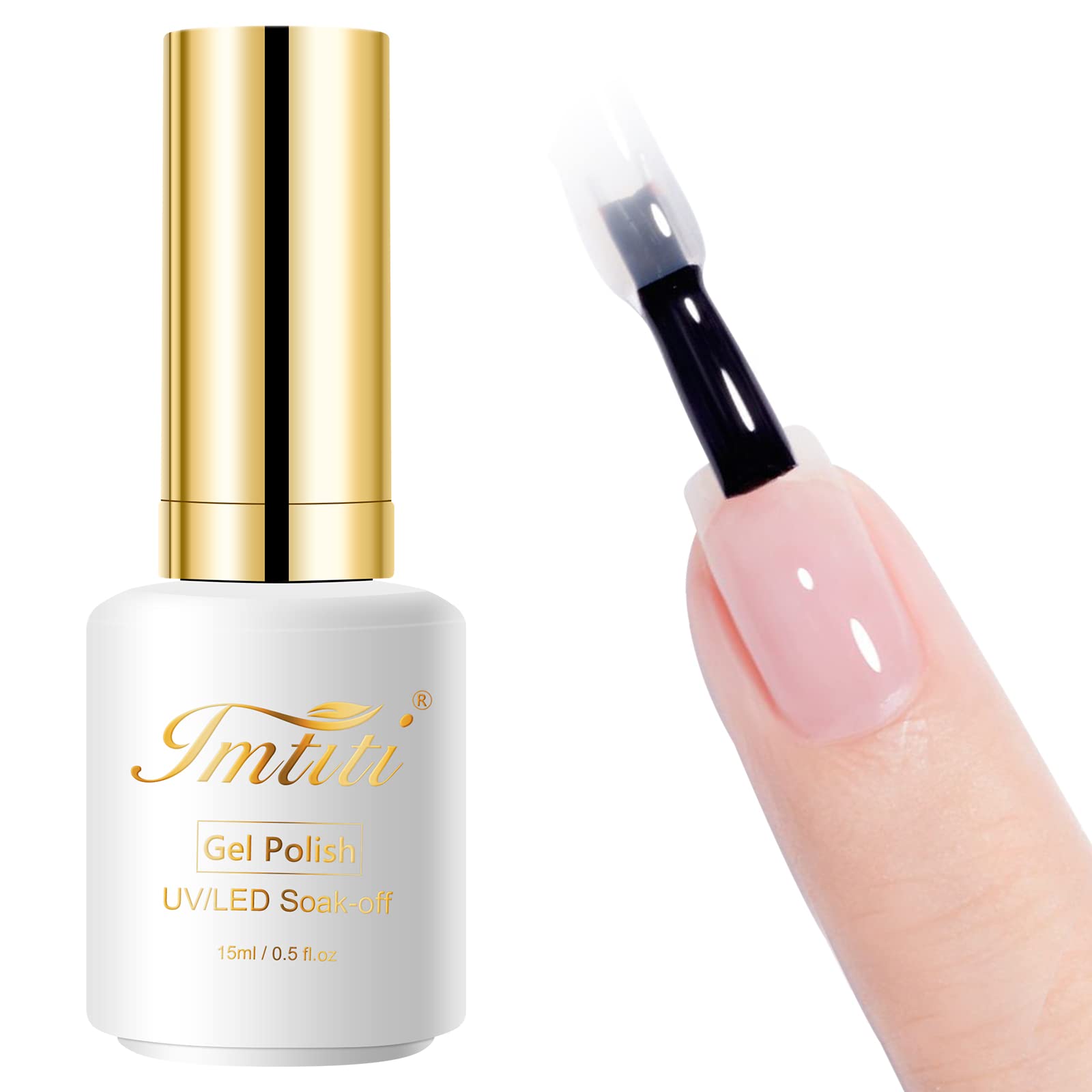 Imtiti Clear Rubber Base Coat Gel Nail Polish, 15ML Clear Base Coat for Nail Strengthener and Growth Moisturizing Nourishing, Non-Yellowing Formula