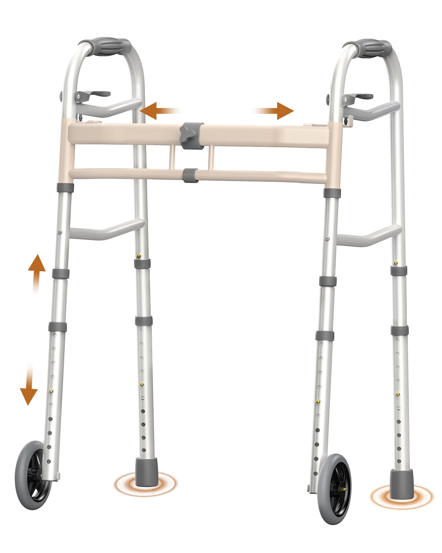 Photo 1 of Folding Narrow Walkers for Seniors, Width Height Adjustable Walker, Lightweight Standard Walker for Seniors, Narrow Walkers for Elderly, Disabled, Bariatric, 350 lbs