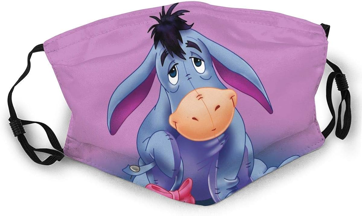 Christopher Crawfordfd Cute Eeyore Adult Face Shield Cute Half Face Coverings Breathable For Men Women Black At Amazon Men S Clothing Store