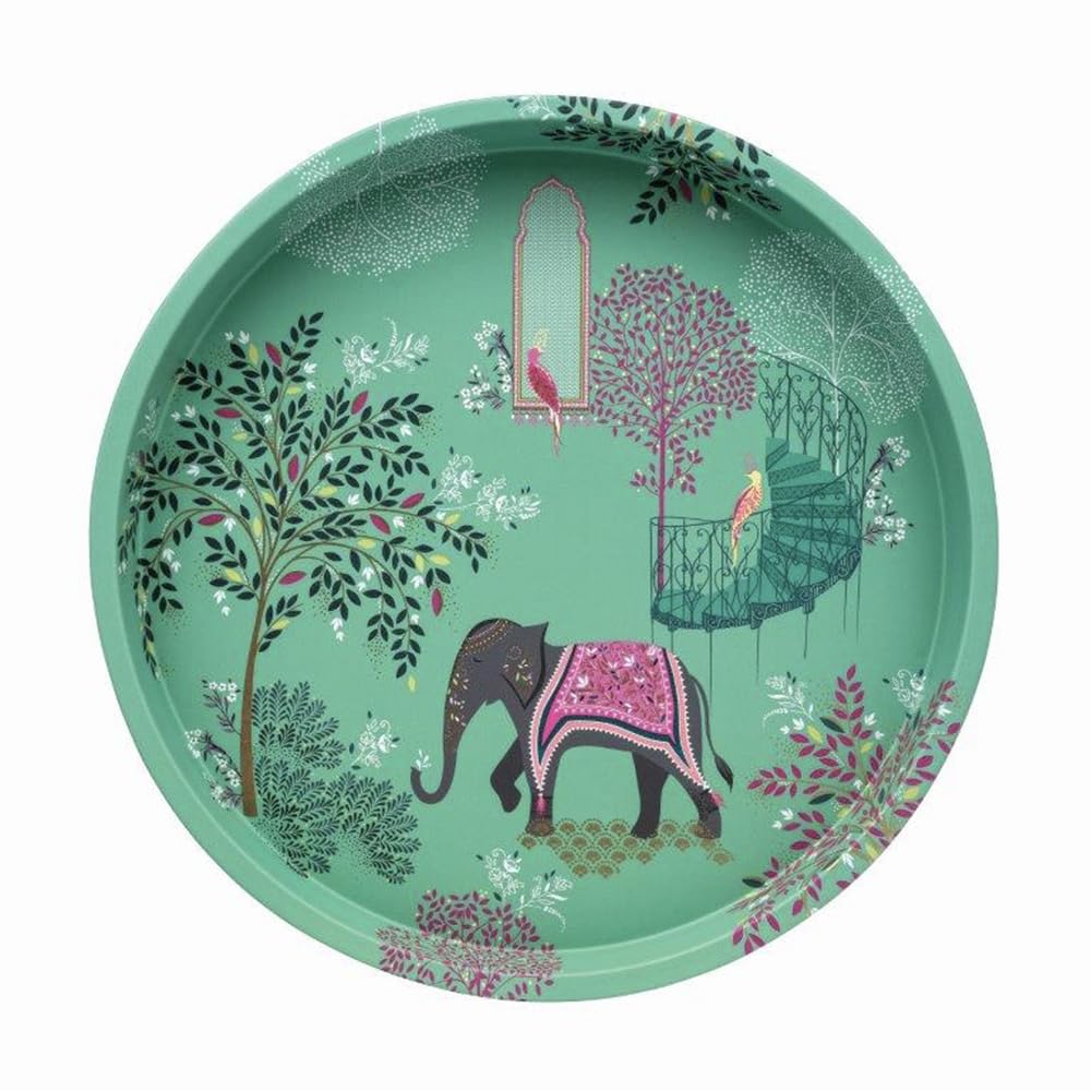 Sara Miller India Elephant Deep Well Tin Tray - 300 (d) mm