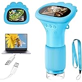 Acoath Microscope for Kids, 1000X Handheld Digital Miniscope with 2.0" Screen, Portable Pocket Microscope Education Toys Christmas Gifts for Age 3 4 5 6 7 8 9 10 Girls Boys