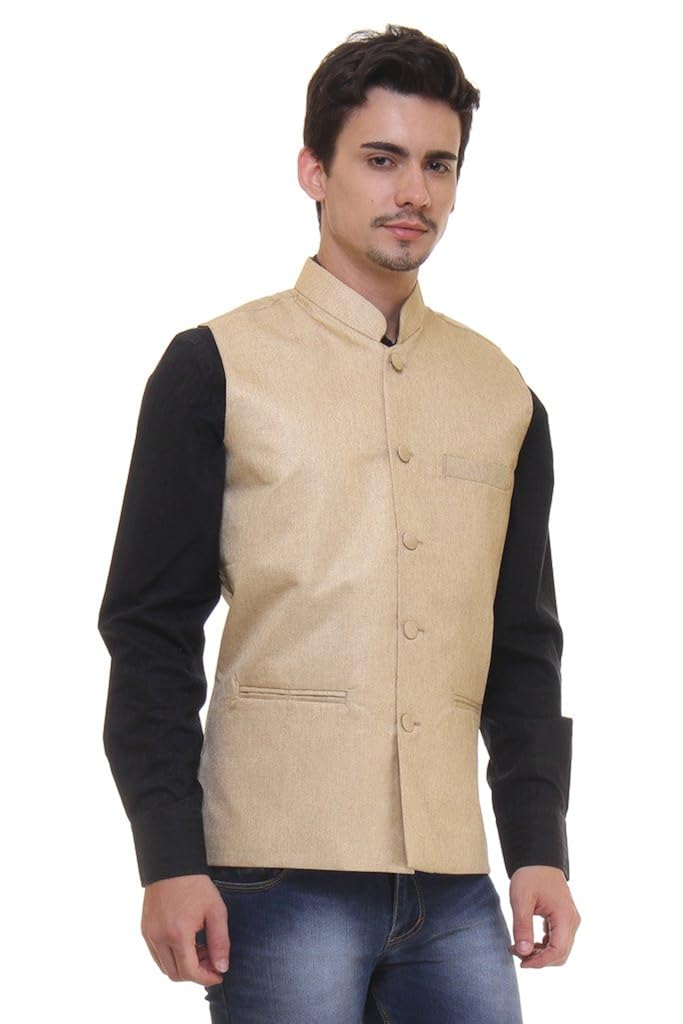 routeen beige casual formal modi waistcoat jackets for men