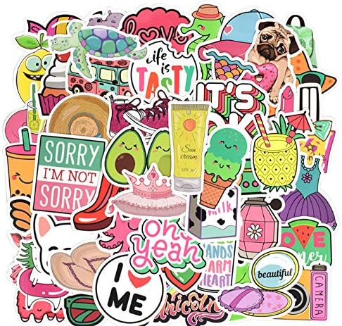 50 PCS Cartoon Girl Style Stickers Kawaii Anime Beach Graffiti Sticker DIY for Water Bottle Laptop Luggage Tablet Cosmetic Case