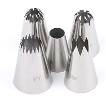 Lot De 4 Douilles à Pâtisserie En Acier Inoxydable - Pour Cupcakes Et Gâteaux - #1M #2D #4B #6B - Lavable Au Lave-vaisselle