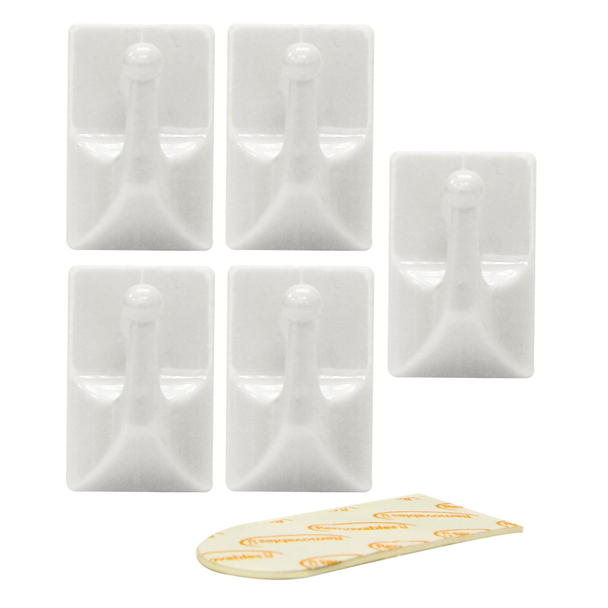 Rolson 61330 5 pc 30 x 20 mm Removable Adhesive Hooks