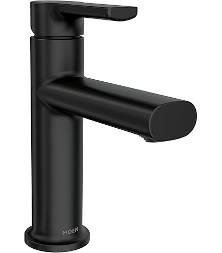 しもーん Moen 90 Degree Matte Black One-Handle Single Hole Vessel Sink
