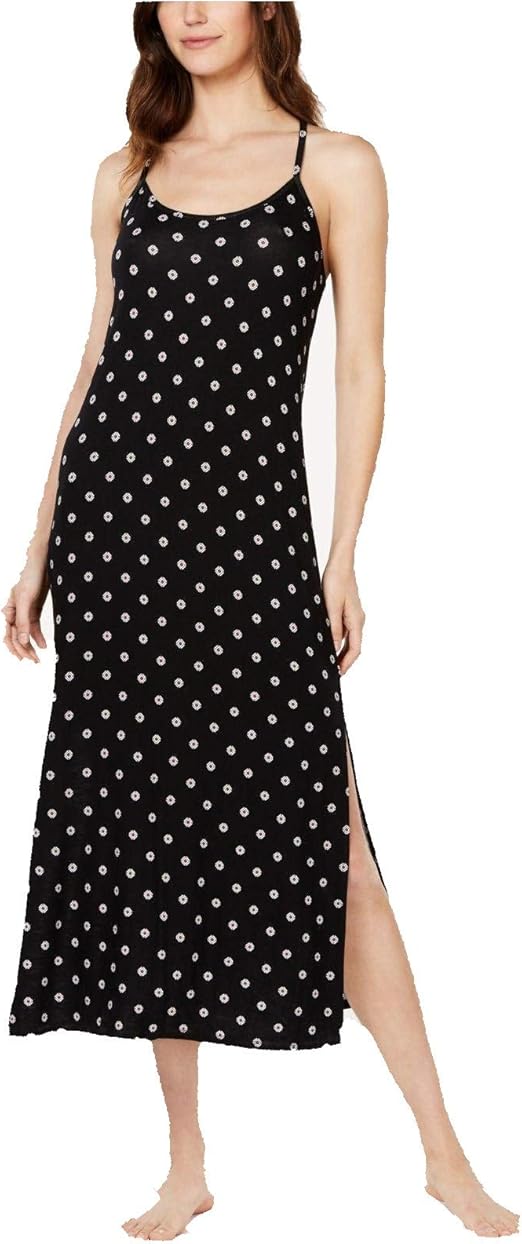 Alfani Womens Sleeveless Racerback Long Nightgown Black Geo Gem Fashion