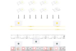 TENDIST Outdoor 180 PACK Clear LED Light Strips Clips Mounting Bracket Self Adhesive with Screws Holder, Rope Light Clips for Width 8-10 mm and Height for 4 mm, Light Clips Suitable for Outdoor COB Strip,Wire