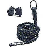 Wanlipro Weight Workout Sled Pulling Rope 1.5" x 16FT, Trainer Physical Training Strength Rope for Tire Pulling, Football Training, Fitness Resistance Exercise Equipment