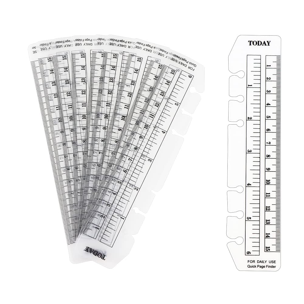 Photo 1 of 10 Pack Clear Ruler Bookmark Plastic Binder Divider A6 Straight Ruler Page Markers Today Planner Page Finders for A6 6 Ring Notebook Binder Refillable Journal