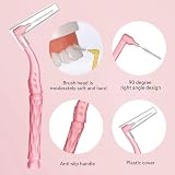 RAYITO 100 Pcs Interdental Brushes 5 Sizes Non-Slip Handle Angled Head view 3