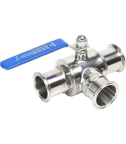 3-Way Ball Valve, 2 Inch Tri Clamp Connection Valve Stainless