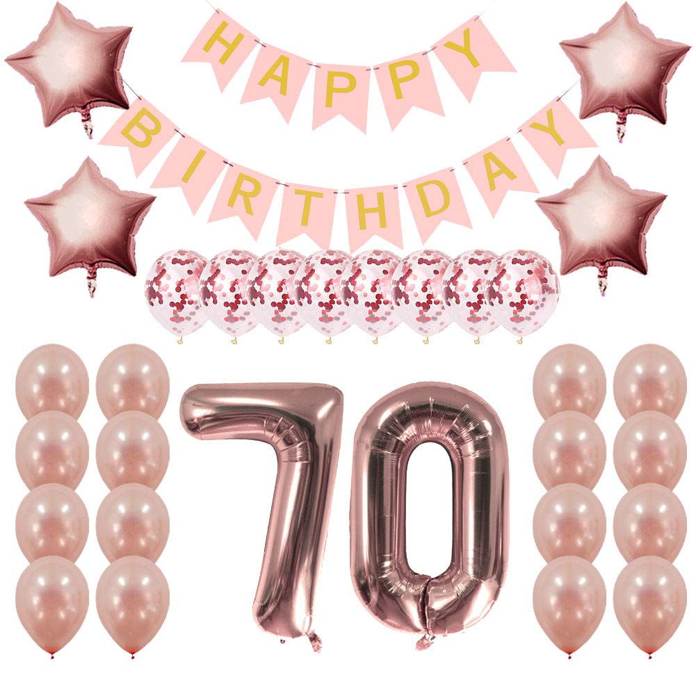 Male Female 70th Birthday Age 70 Table Centerpiece Foil Balloon