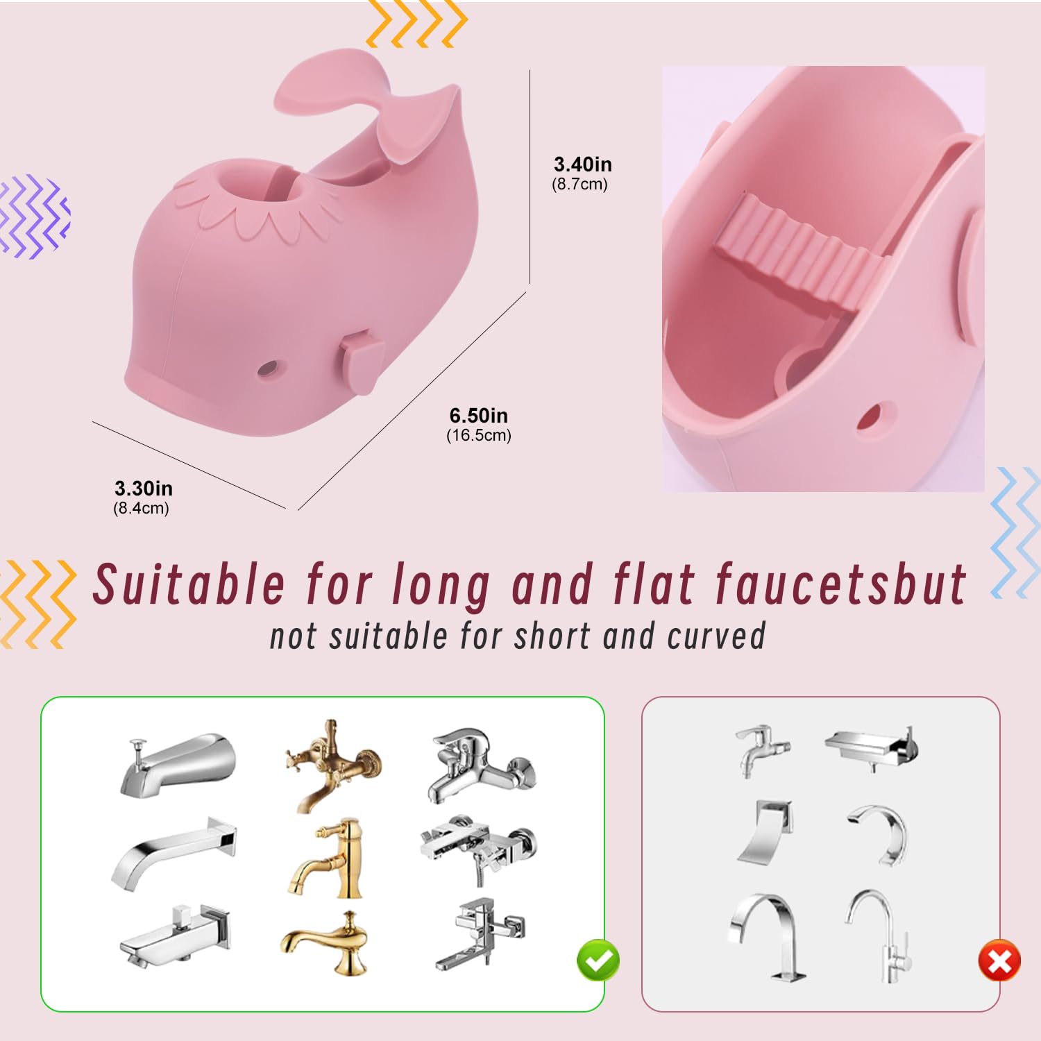 Bath Faucet Cover for Kids，Bath Spout Cover for Baby are Suitable for Most Bathtub Faucet,Spout Cover Bathroom Tub Adds Fun to Your Baby in The Shower.(Pink)