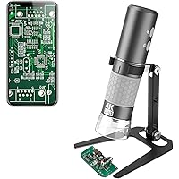 Jiusion WiFi USB Digital Handheld Microscope, 50 to 1000x Wireless Magnification Endoscope 4K 3840x2160P Camera 8 LEDs with M