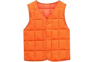 Toddler Boys Girls Down Vest Autumn/Winter Front Buckle Solid Color Children's Vest Party Long Sleeve Undershirt Women