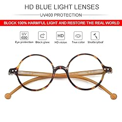 JOVAKIT Retro Round Blue Light Blocking Glasses for