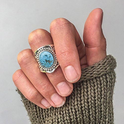 Daoroka Romantic Gifts Rings for Her, Vintage Moonstone Rings for Women Girls Antique Tibetan Silver Water Drop Healing Crystal Ring Boho Indian Jewelry Birthday Gifts …