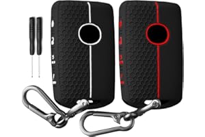 QBUC 2PCS for Mazda Silicone Rubber Key Fob Cover, Key Case with Keychain for 2019-2025 for Mazda 3 6 Cx-5 Cx-50 Cx-30 Cx-9 Smart Key Replacement Protector Car Accessories(4 Buttons)