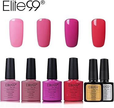 Vernis Semi Permanent Elite99 Lot De 6pcs Avec Base Et Top Coat Semi Permanent Vernis à Ongles Gel Uv Led Kit De Manucure Semi Permanent Soakoff Nail