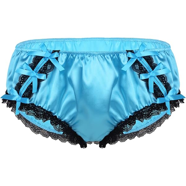Men's Ruffled Lace Trim Briefs – Sissy Crossdress Panties – Girly Bikini Underwear