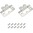 Non Mortise Bifold Cabinet Hinges Mcredy 3" Non-Mortise Door Hinge for Window Heavy Duty Smooth Movement Chest Hinges,Pack of 2 Pcs