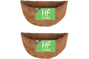 HFHOME 14" Dia Half Round Coco Liner, Half Circle Wall Coir Planter, Coco Fiber Replacement Liners for Wall Hanging Baskets- 2 PCS