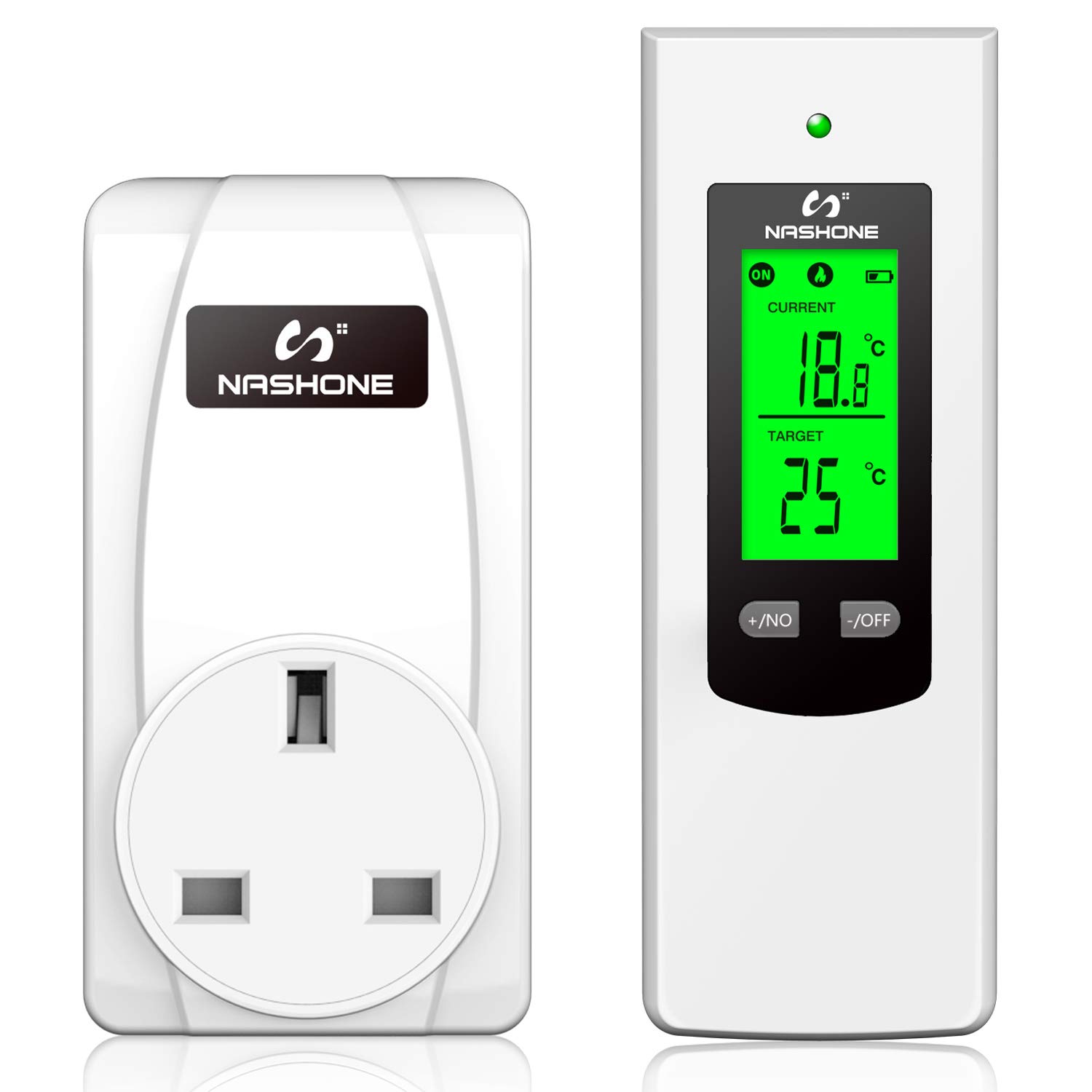 NASHONE Wireless Thermostat RF Plug Digital Temperature Controller with