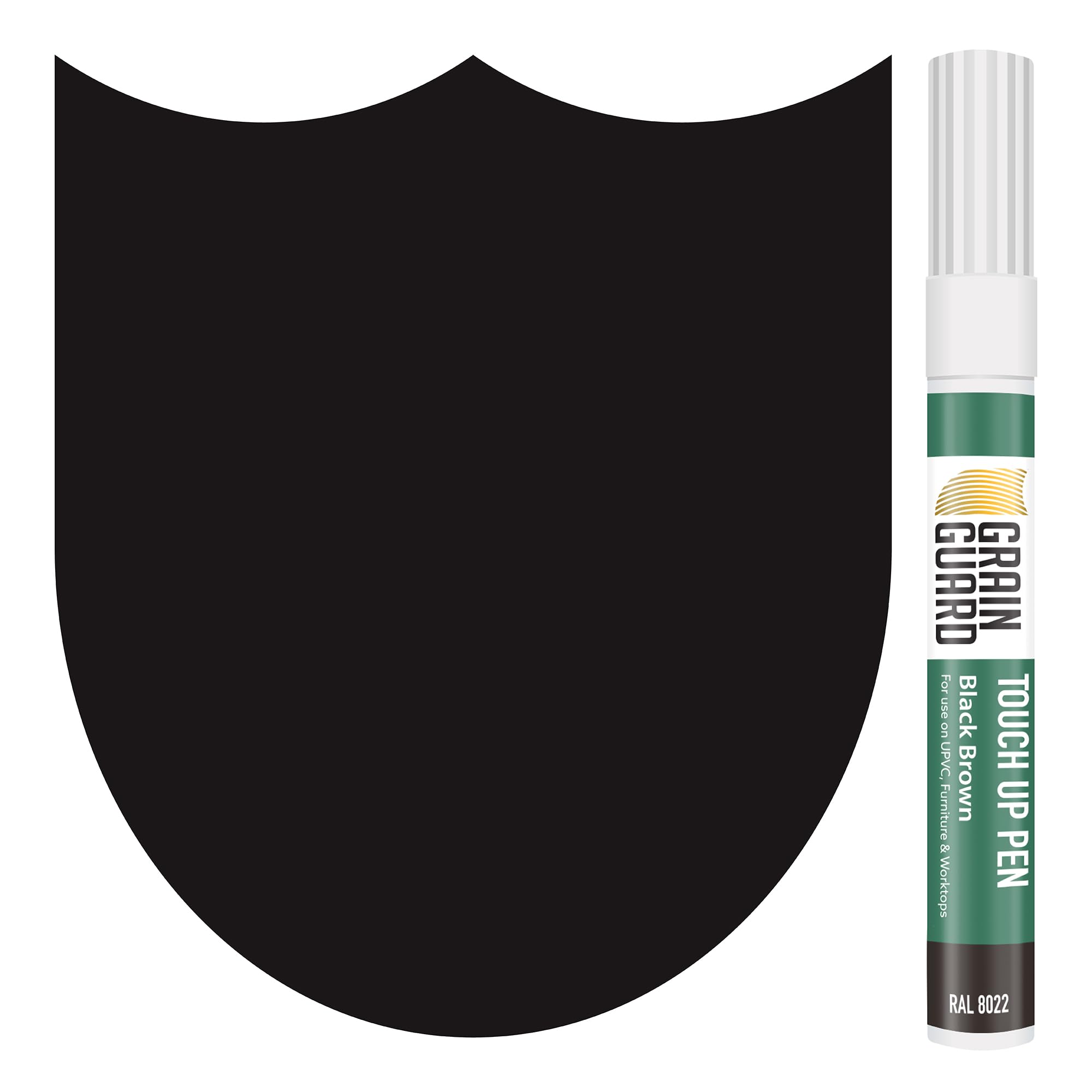 GRAIN GUARD Touch-Up & Scratch Repair Pens | Black Brown (RAL 8022) | Touch-Up Pens: Furniture, Kitchen Units, Worktops, Doors & Windows | Wood, Metal, Hard Plastics, UPVC | Fast Drying | 10ml