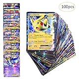 100pcs Poke Cards TCG Style Card, Mega EX Cards Full Art, Includes 80 EX Cards 20 GX Cards Look Alikes