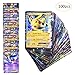 100pcs Poke Cards TCG Style Card, Mega EX Cards Full Art, Includes 80 EX Cards 20 GX Cards Look Alikes