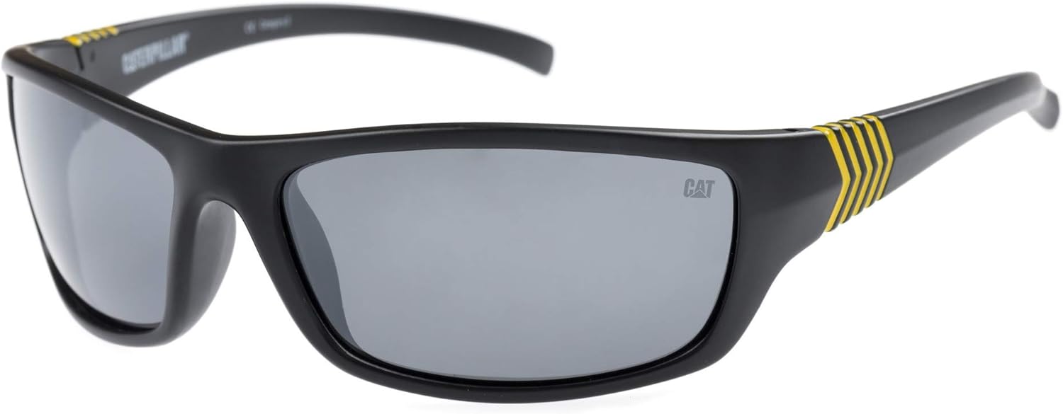 Caterpillar Men's Polarized Sunglasses Black/Grey CTCHAIN104P