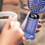 Jsdoin Handheld USB Rechargeable Fan 5 Speeds 5000mAh LED Display WathetBlue view 7