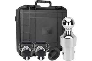 KAMITALY 60638 Puck System Gooseneck Hitch Ball Kit, for 2013-2024 Dodge RAM 2500 3500, 2-5/16 Inch Gooseneck Ball for Truck Bed with 2 Gooseneck Safety Chain Anchors 38000 lbs GTW/ 9500 lbs VTW