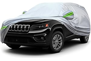 KEYOOG 6-Layer Full Car Cover is All-Weather Waterproof, Universal in All Seasons, Snow Prevention, Rainproof, Acid Rainproof, Sunscreen, Ultraviolet-Proof, Applicable to SUV and MPV (181"-190")