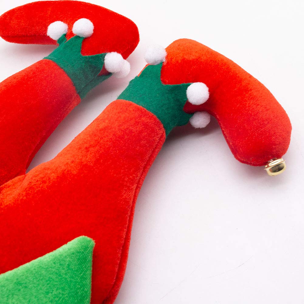 Christmas Elf Hat,3PCS Christmas Party Favors Christmas Slap Bracelets Santa Hats with Jingle Bells Funny Party Hats for Holiday Parties, Bar Crawls, Christmas Gatherings