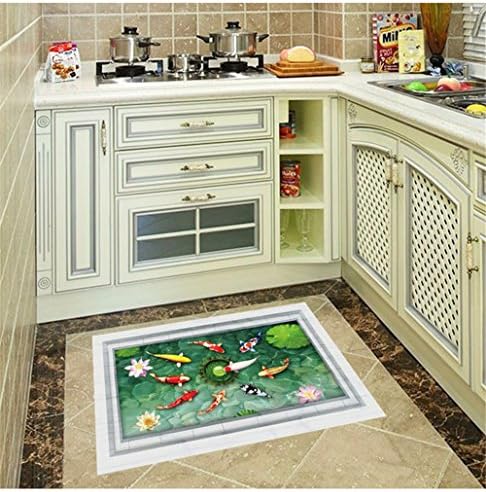 LAONA Stereoscopic 3D (pond fish) wall floor stickers removable waterproof against creative living room bathroom murals (6090cm)
