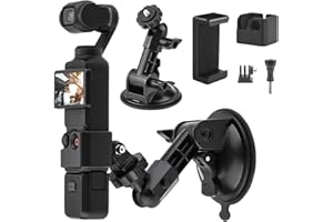 IEAGO RC Suction Cup Mount for DJI Osmo Pocket 3 Accessories, Car Windshield Dashboard Holder with Expansion Adapter for DJI Osmo Pocket 3 Car Mount, GoPro Hero 12-7, Action Camera & Phone Holder