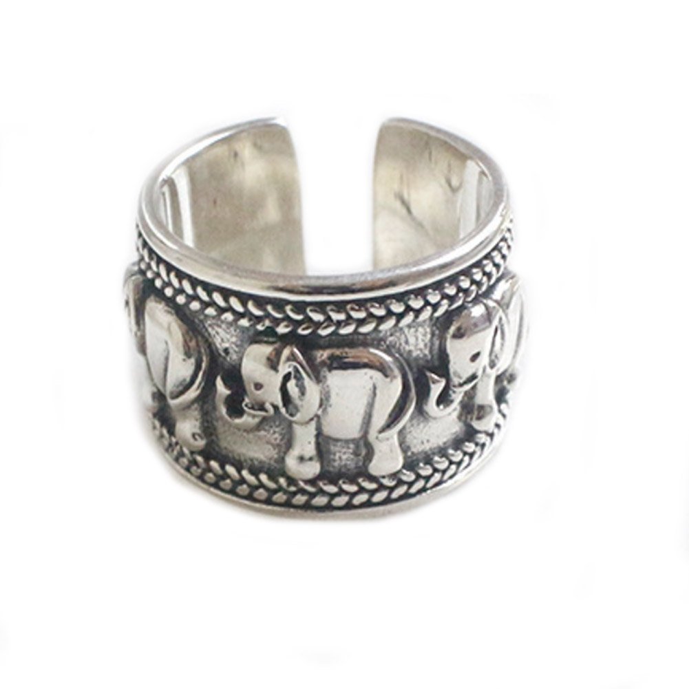 Helen de Lete S925 Sterling Silver Vintage Elephant Adjustable Ring
