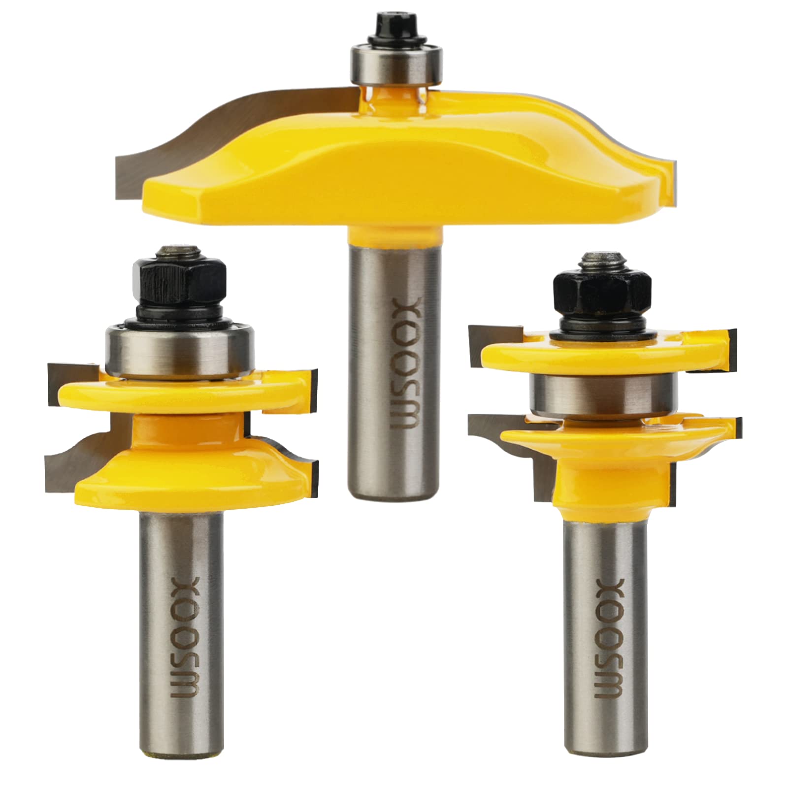 Photo 1 of WSOOX 1/2 Inch Shank Router Bit Set, Round Over Raised Panel Cabinet Door Ogee Rail and Stile Router Bits, Woodworking Wood Cutter, Groove Tongue Milling Tool for Woodworking