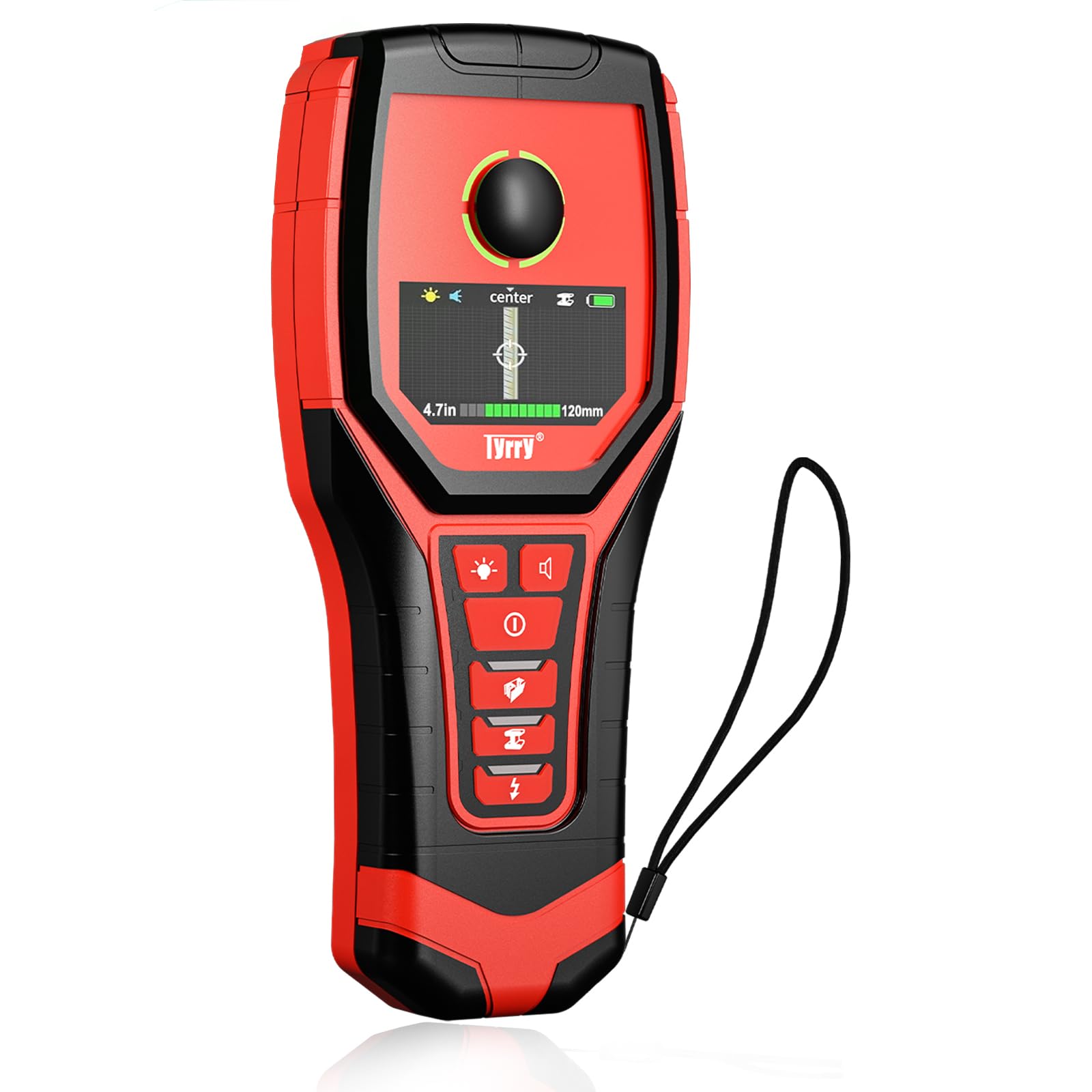 Photo 1 of Tyrry 5 in 1 Stud Finder Wall Scanner, Professional Accurate Studfinder for Precise Center and Edge of AC Wire Magnetic Metal Joist Wood Pipe Detection, Audio Light Alarm, Color Display Position Depth