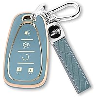 Chevy Key Fob Cover - Protective Case For Equinox, Malibu, Camaro, Cruze, Blazer, Spark - TPU Skin With Keychain