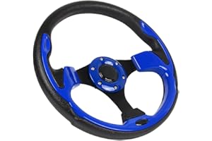 YEHICY Universal Club Car DS and Precedent Steering Wheel with Black Aluminum Frame Golf Cart Steering Wheel Fit for EZGO RXV & TXT, Yamaha…
