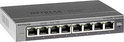 NETGEAR GS108E 8 Port Gigabit Ethernet Managed Switch Plug and Play