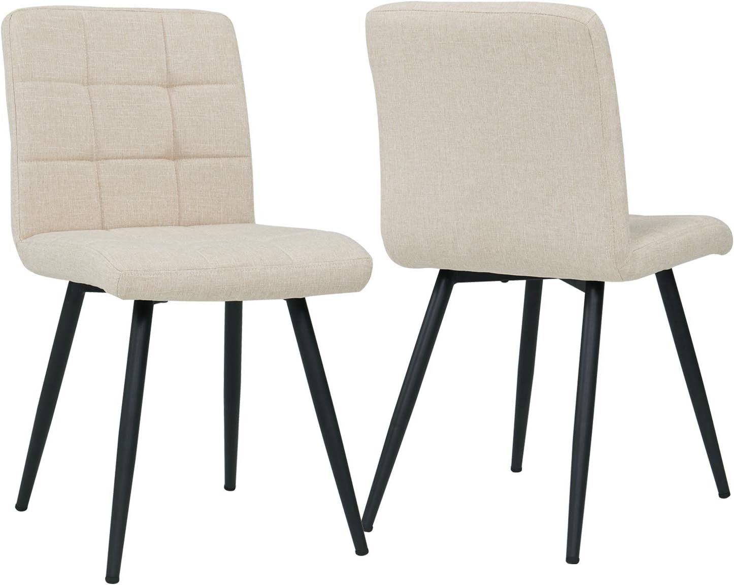 Duhome 2er Set Esszimmerstuhl aus Stoff Creme Beige Farbauswahl Stuhl
