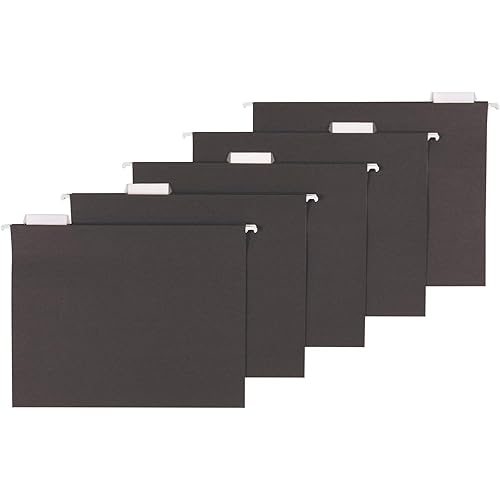Amazon Basics Hanging Folders, Letter Size, Black, 25-Pack