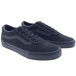 Vans Women's Ward Sneaker, Canvas Black Black, 9