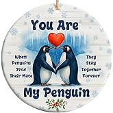 Velyra Christmas Ornament 2025 – You are My Penguin Ornament – Romantic Penguin Couple Ceramic Christmas Tree Decoration, Holiday Keepsake Gift for Couples, Wife, Husband, Boyfriend, Girlfriend