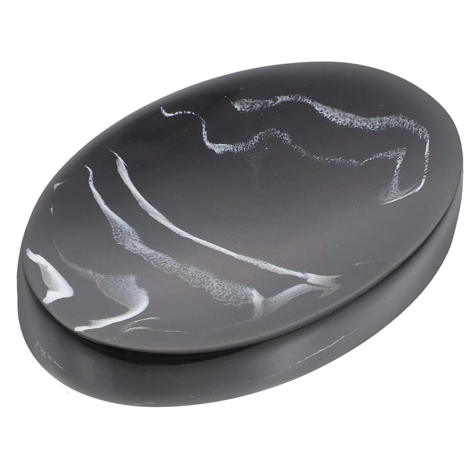 Nordic Style Black Marble Resin Soap Dish - Elegant Soap Holder with Drainage for Bathroom, Kitchen, and Shower